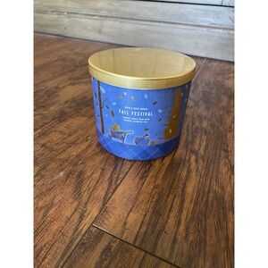 NEW bath and body works Fall Festival 3 wick candle 14.5 oz Autumn
